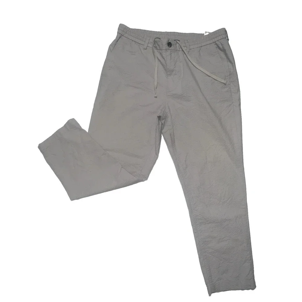Banana Republic Pants Mens 35x30 (26)Gray Seersucker Athletic Fit Preppy Stretch